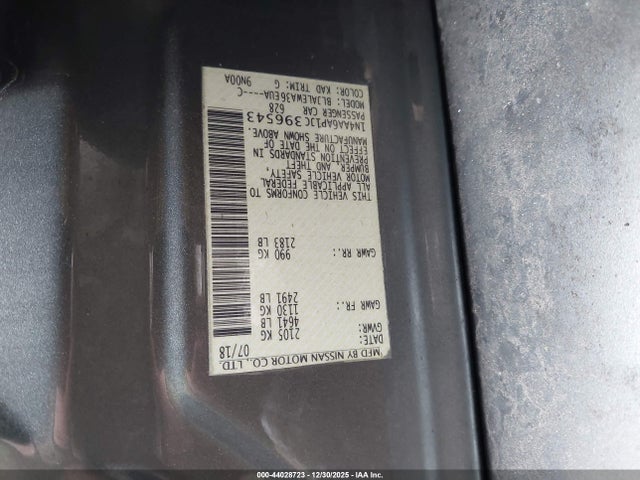 2018 NISSAN MAXIMA 1N4AA6AP1JC396543 Photo 8