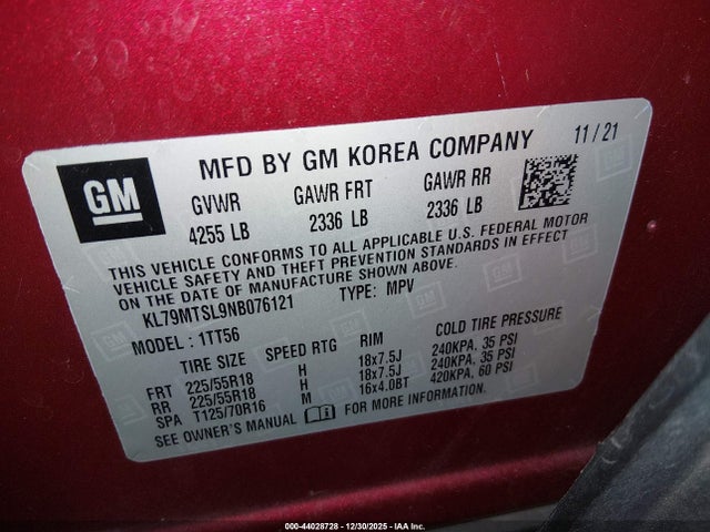 2022 CHEVROLET TRAILBLAZER KL79MTSL9NB076121 Photo 8