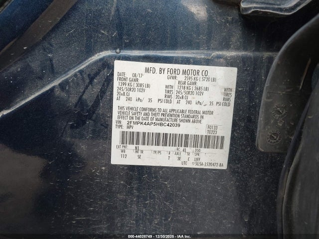 2017 FORD EDGE 2FMPK4AP5HBC42039 Photo 8