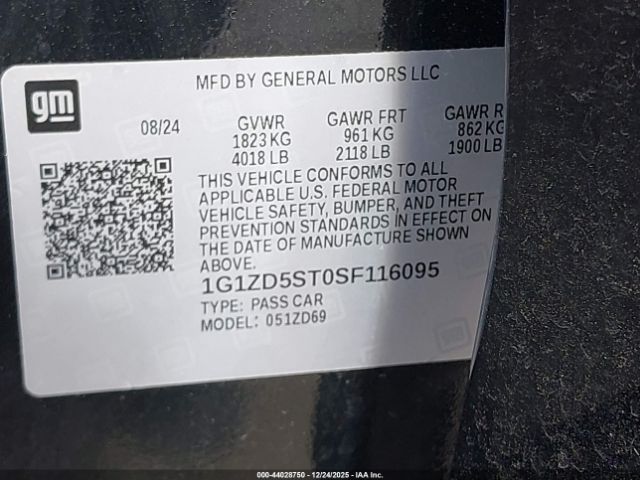 2025 CHEVROLET MALIBU 1G1ZD5ST0SF116095 Photo 8