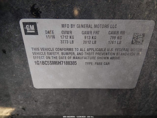 Chevrolet Cruze Ls Auto 2017 1G1BC5SM6H7188385 Image 9