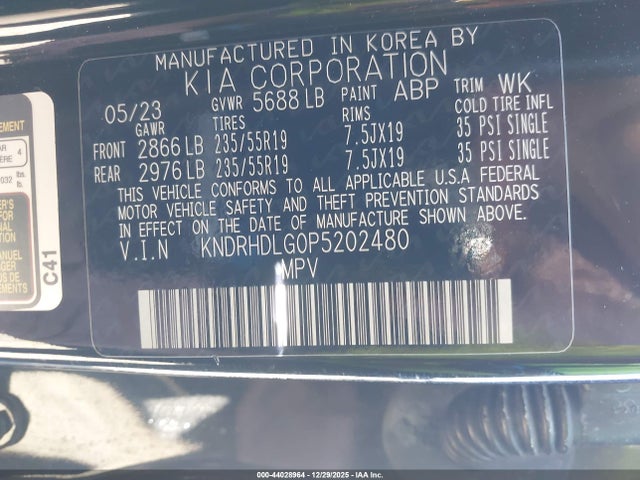 KNDRHDLG0P5202480 KIA Sorento Hybrid Ex