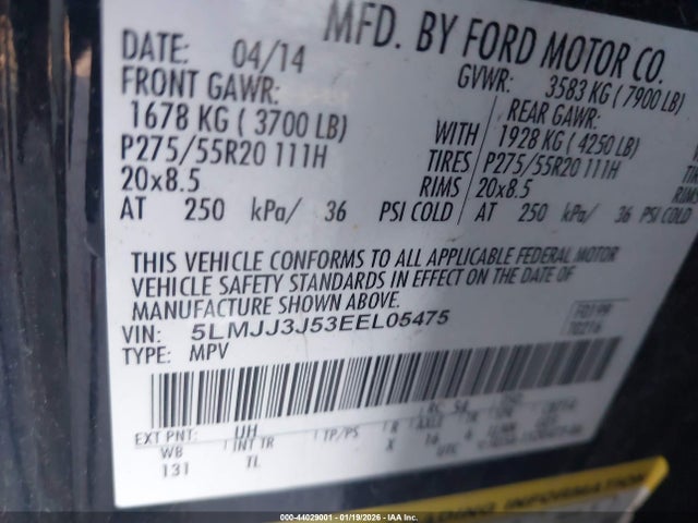 5LMJJ3J53EEL05475 Lincoln NAVIGATOR L