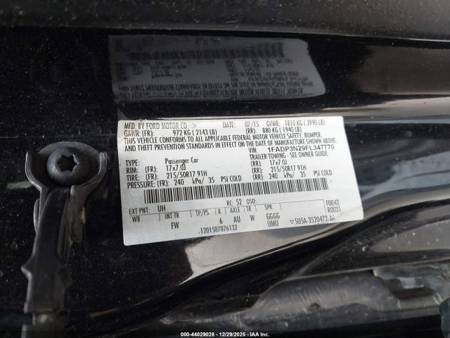 Ford Focus Titanium 2015 1FADP3N29FL347770 Image 9