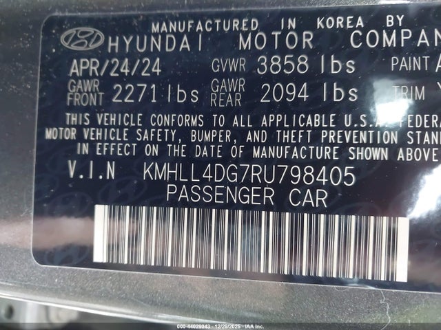 2024 HYUNDAI ELANTRA KMHLL4DG7RU798405 Photo 8