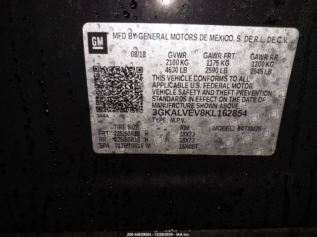 3GKALVEV8KL162854 GMC Terrain Slt