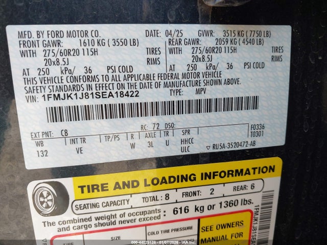 1FMJK1J81SEA18422 Ford Expedition Active Max