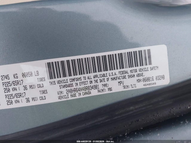 2008 CHRYSLER TOWN & COUNTRY 2A8HR64X48R834981 Photo 8