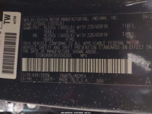 2024 TOYOTA HIGHLANDER 5TDKDRBH3RS556365 Photo 8