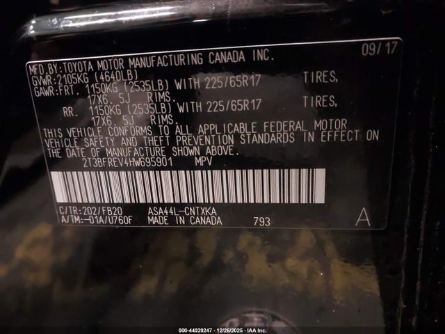 Toyota RAV4 LE 2017 2T3BFREV4HW695901 Image 9