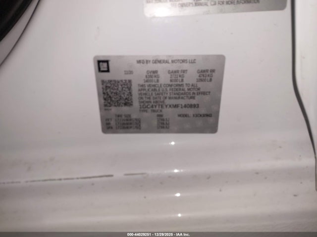 Продажа на аукционе авто 2021 Chevrolet Silverado 3500hd, vin: 1GC4YTEYXMF140893, номер лота: 44029251
