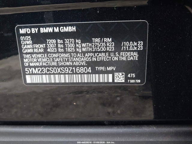 BMW Xm 2025 5YM23CS0XS9Z16804 Image 9