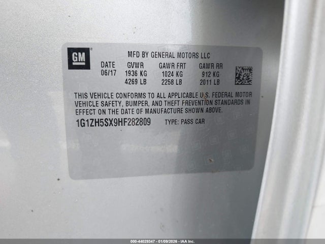 1G1ZH5SX9HF282809 Chevrolet Malibu Premier