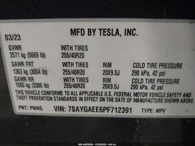 2023 TESLA MODEL Y 7SAYGAEE6PF712391 Photo 8