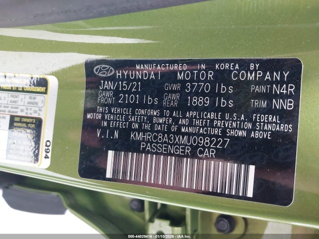 2021 HYUNDAI VENUE KMHRC8A3XMU098227 Photo 8