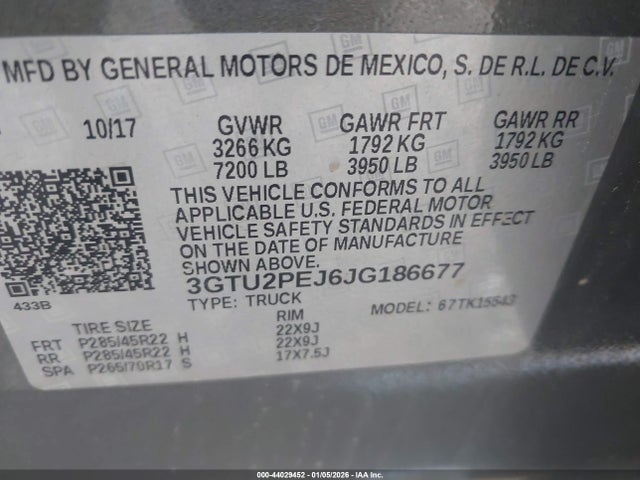 3GTU2PEJ6JG186677 GMC Sierra 1500 Denali
