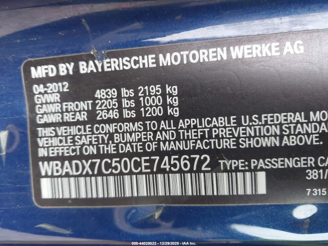 2012 BMW 335I WBADX7C50CE745672 Photo 8