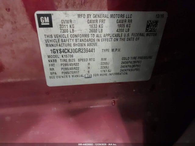 2016 CADILLAC ESCALADE 1GYS4CKJ0GR239441 Photo 8