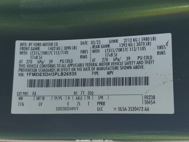 2023 FORD BRONCO 1FMDE5DH3PLB26535 Photo 8