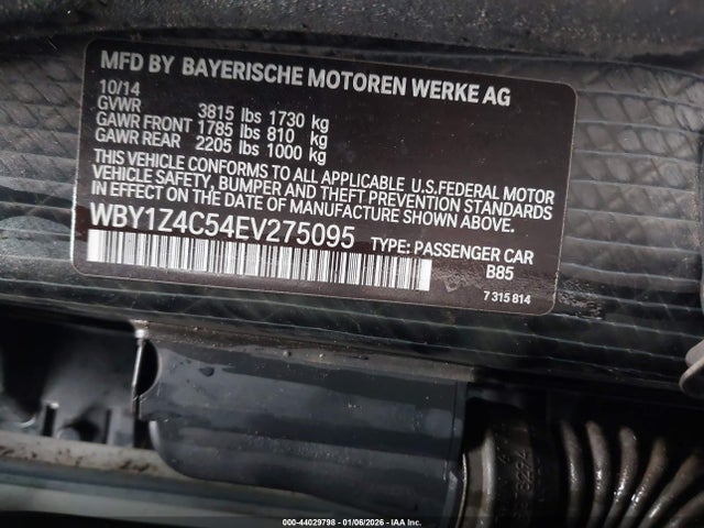 Aukcja sprzedaży 2014 Bmw I3 Base W/range Extender, vin: WBY1Z4C54EV275095, numer aukcji: 44029798