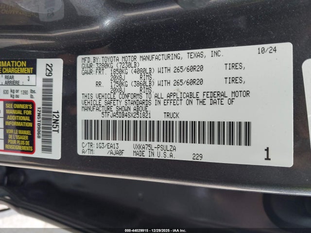 5TFJA5DB4SX251821 Toyota Tundra Limited