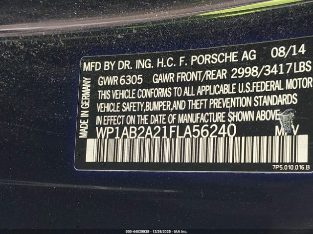 2015 PORSCHE CAYENNE WP1AB2A21FLA56240 Photo 8