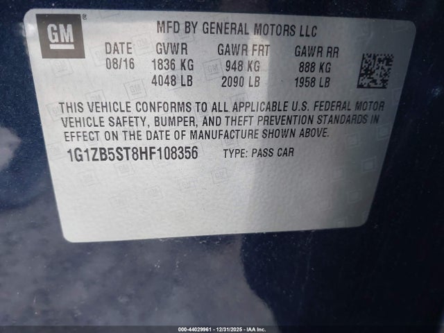 1G1ZB5ST8HF108356 Chevrolet MALIBU LS