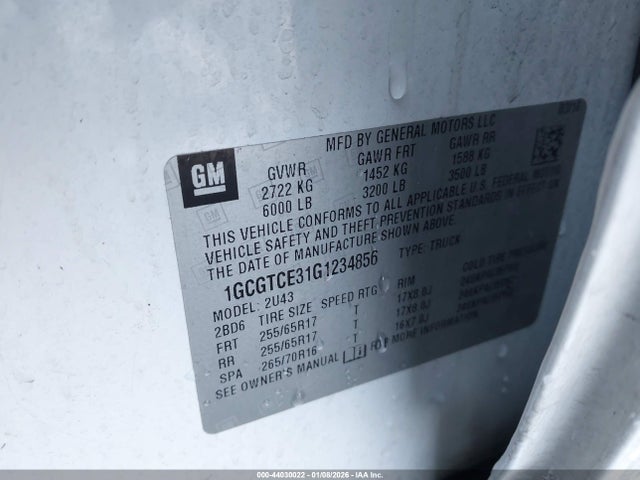 1GCGTCE31G1234856 Chevrolet Colorado Lt