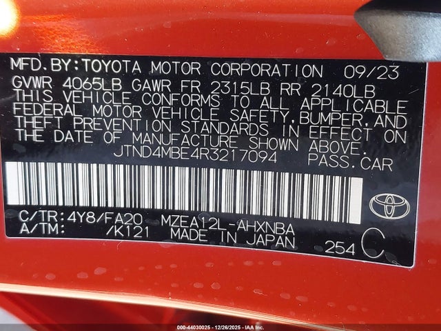 Toyota COROLLA SE 2024 JTND4MBE4R3217094 Image 9