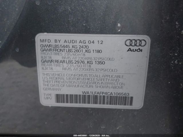 2012 AUDI Q5 WA1LFAFP4CA106563 Photo 8
