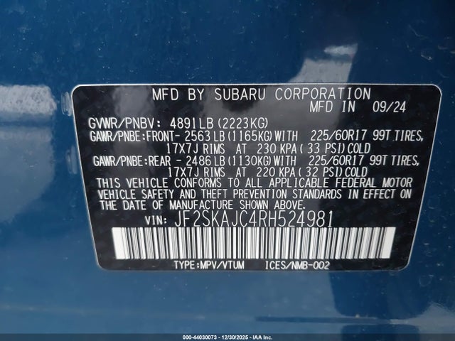 Subaru Forester Wilderness 2024 JF2SKAJC4RH524981 Image 9