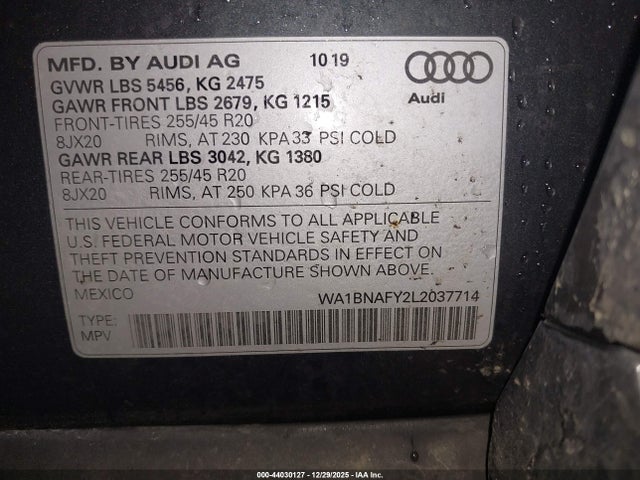 2020 AUDI Q5 WA1BNAFY2L2037714 Photo 8
