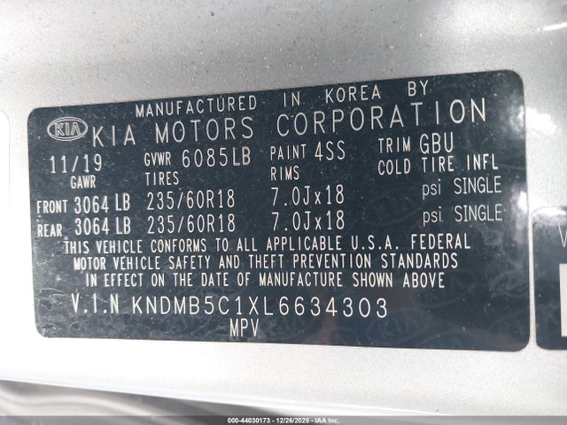 KNDMB5C1XL6634303 KIA SEDONA EX