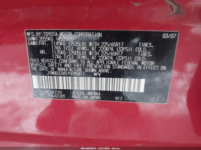 2007 TOYOTA RAV4 JTMBD33V075095811 Photo 8