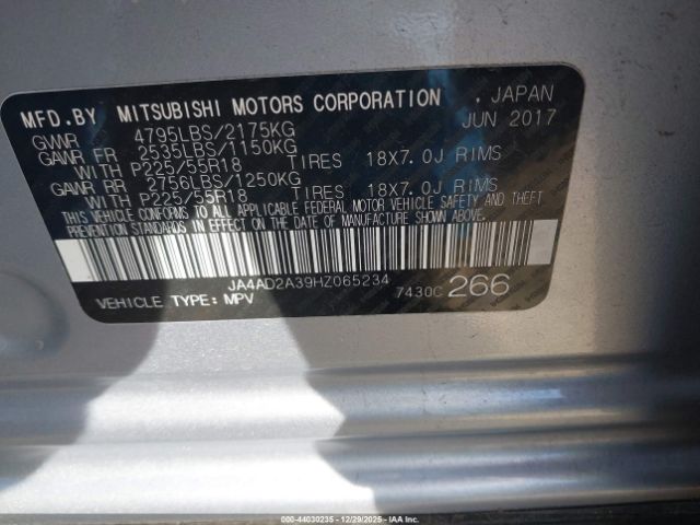 2017 MITSUBISHI OUTLANDER JA4AD2A39HZ065234 Photo 8