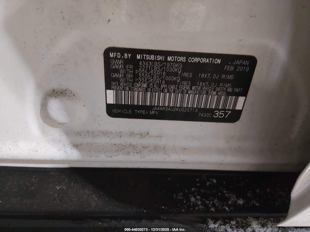 2019 MITSUBISHI OUTLANDER SPORT JA4AR3AU2KU025713 Photo 8