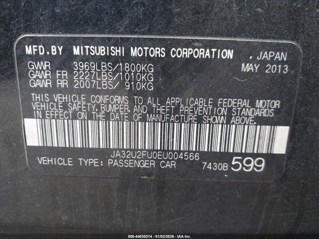 2014 MITSUBISHI LANCER JA32U2FU0EU004566 Photo 8