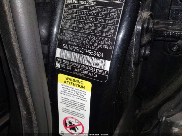 2015 LAND ROVER RANGE ROVER EVOQUE SALVP2BG5FH958464 Photo 8