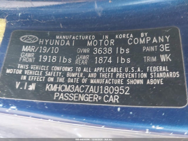 2010 HYUNDAI ACCENT KMHCM3AC7AU180952 Photo 8