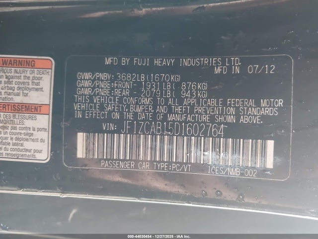 2013 SUBARU BRZ JF1ZCAB15D1602764 Photo 8