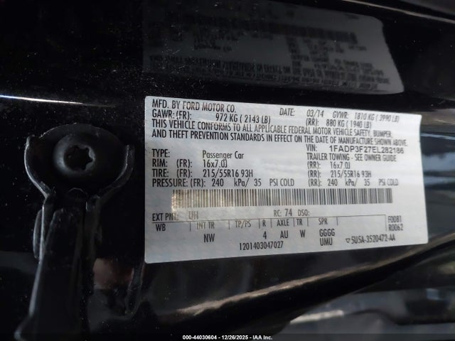 2014 FORD FOCUS 1FADP3F27EL282186 Photo 8