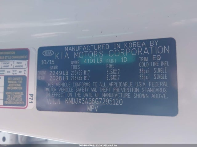 2016 KIA SOUL KNDJX3A56G7295120 Photo 8