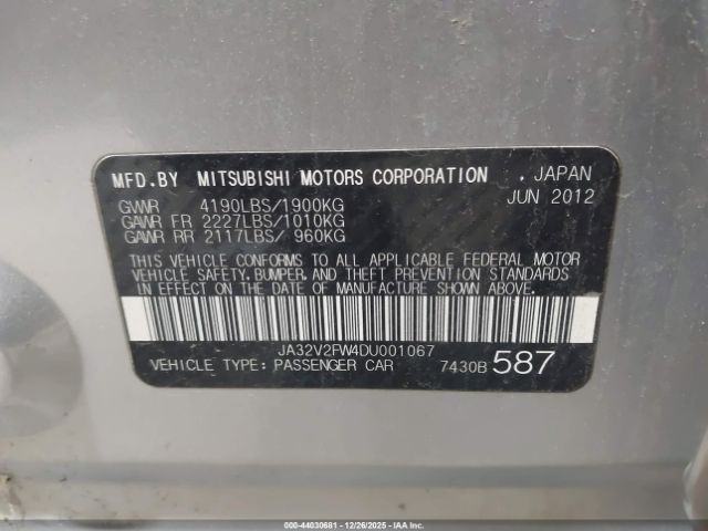 2013 MITSUBISHI LANCER JA32V2FW4DU001067 Photo 8