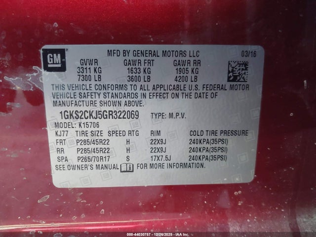 2016 GMC YUKON 1GKS2CKJ5GR322069 Photo 8