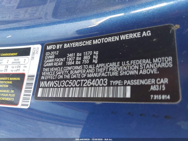 2012 MINI COOPER WMWSU3C50CT264003 Photo 8