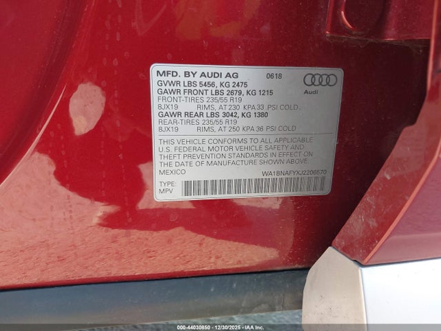 2018 AUDI Q5 WA1BNAFYXJ2206570 Photo 8