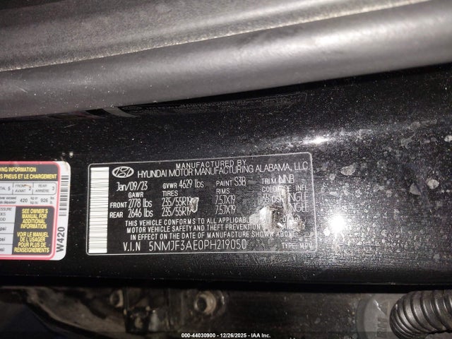 Aukcja sprzedaży 2023 Hyundai Tucson Sel, vin: 5NMJF3AE0PH219050, numer aukcji: 44030900