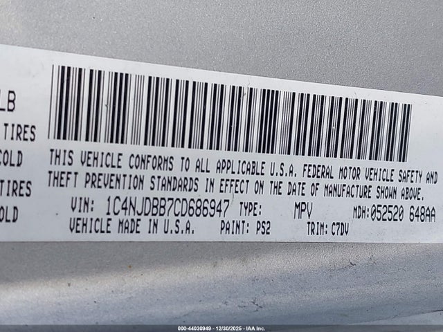 2012 JEEP COMPASS 1C4NJDBB7CD686947 Photo 8