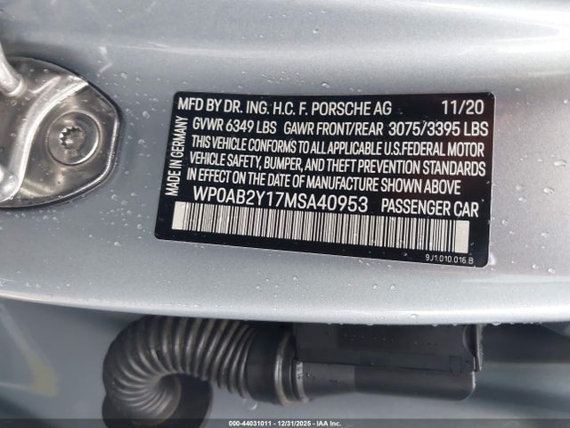 Porsche TAYCAN 4S 2021 WP0AB2Y17MSA40953 Image 9