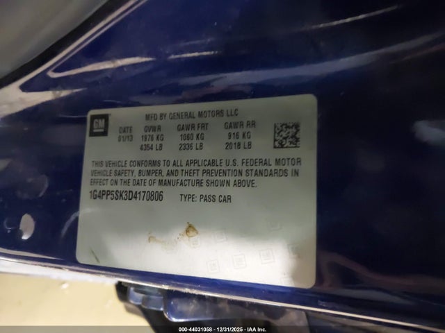 Aukcja sprzedaży 2013 Buick Verano, vin: 1G4PP5SK3D4170806, numer aukcji: 44031058
